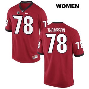 Women's Georgia Bulldogs NCAA #78 Trenton Thompson Nike Stitched Red Authentic College Football Jersey OQW0054FG